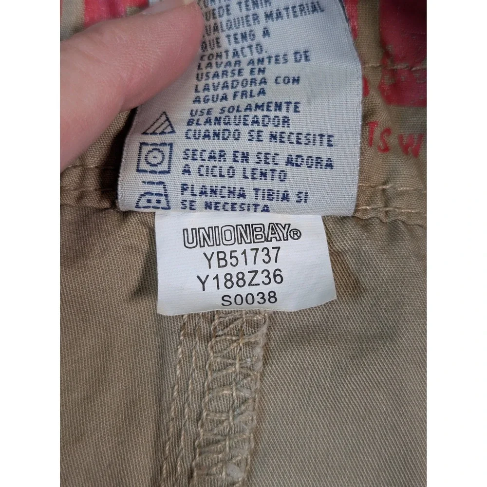 Unionbay Mens Cargo Shorts Grain Khaki Tan Cotton Y188Z36 Size 40 NWT